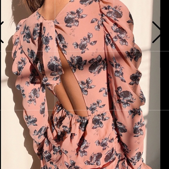 New With Tags Pink Floral Chiffon Dress - Picture 2 of 4